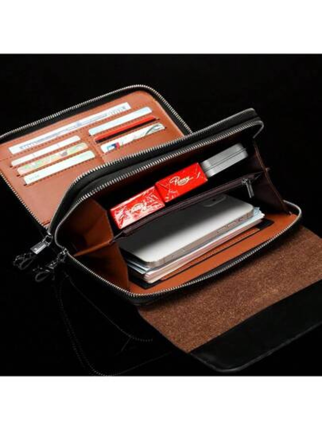 1pc Crocodile Embossed Black Pu Waterproof Wear Resistant Wallet Clutch Bag With Dual Zippers Retro European American Style Suitable For Outing Shopping Party Spring Summer New Arrival