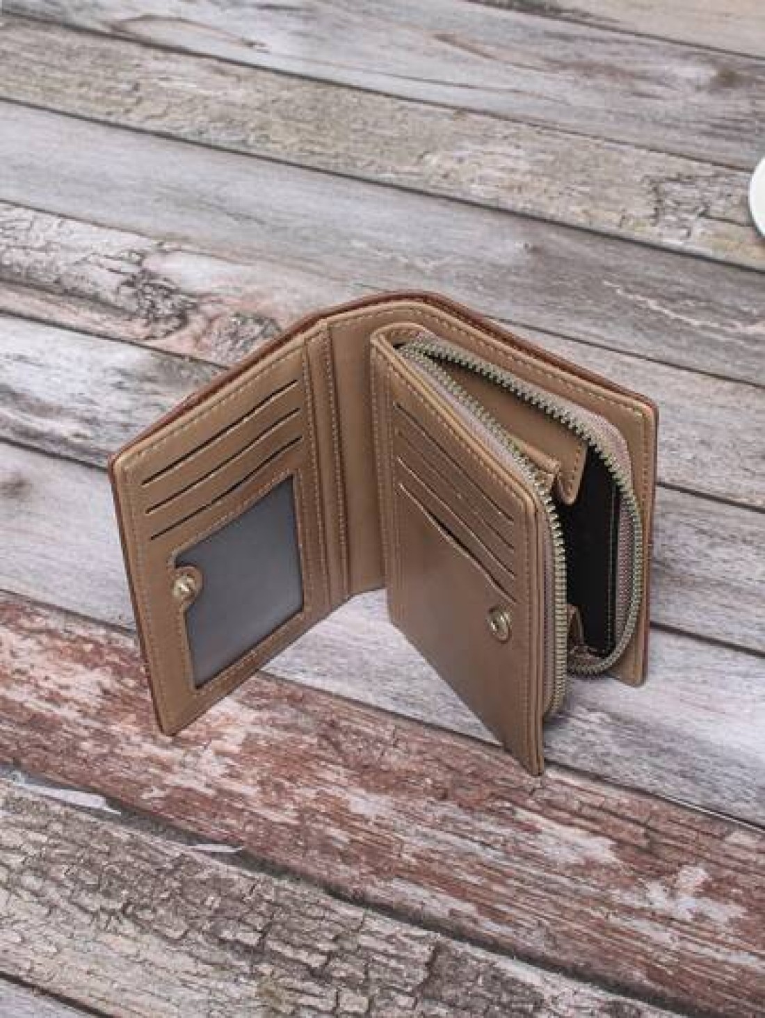 Men s Retro Matte Criss Cross Embroidery Short Wallet With Zipper Closure And Brown Thread Detail Men Clutch Bag For Travel Stuff Large Capacity Anti Theft Lightweight Hand Bag Men Wallet Winter Purse