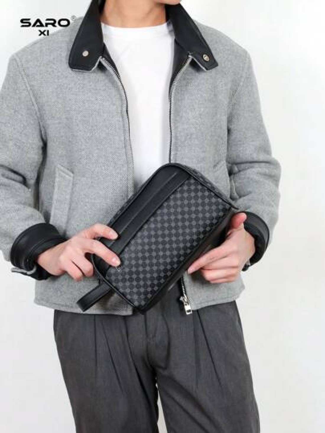 Men s Clutch Wallet Handheld Anti Theft Phone Pouch Wrist Strap Bag For Business Travel Grooming Storage Bag Black Floral Lightweight Portable Gift For Young Male Students Luxury Bags Pillow Bag Men