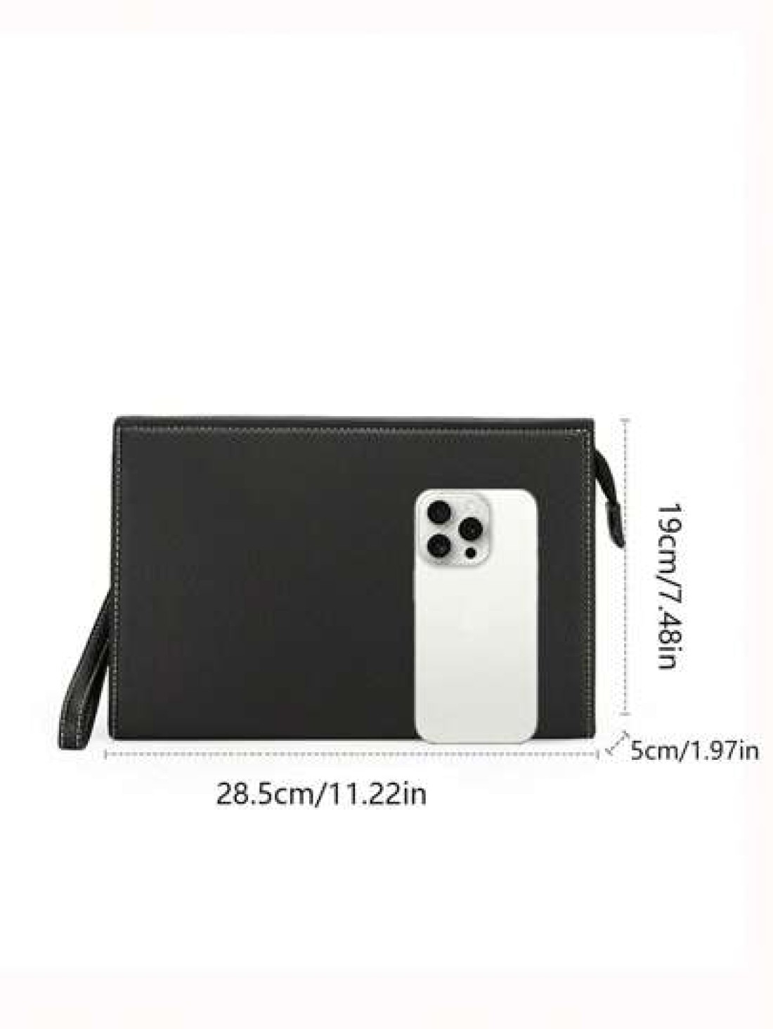 gorchis New Style Men s Clutch Bag Black Toiletry Bag Large Capacity Business Hand Carry Bag Simple Versatile PU Leather Underarm Envelope Bag With Multi Card Slots Fashion Man Bag