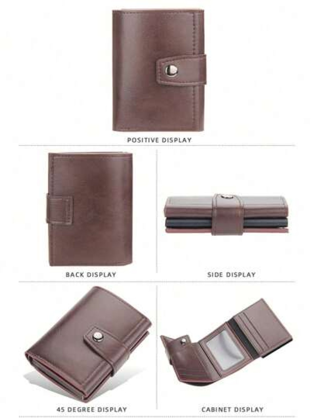 HOVI S Retro Classic Fashion Pop RFID Card Holder Portable Multi Function Wallet Cash Holder Multi Card Position Card Box Autom Mini Bag Small Bag
