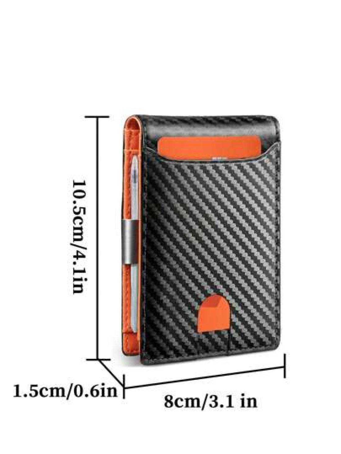 HOVI S Carbon Fiber Short Wallet Business Minimalist Card Holder RFID Blocking Anti Theft Two Fold Money Clip Wallet Mini Bag Small Bag