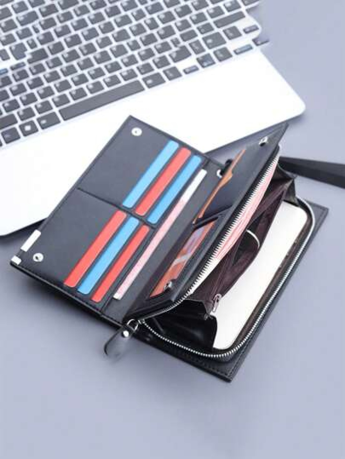 Men Long Wallets Large Capacity Zipper Handbag Card Holder Male Purse Coin Pocket Luxury Brand Clutch Wallet Commute Graduation Gifts Freshman For Books Multi Functional Dorm University Christmas Scre
