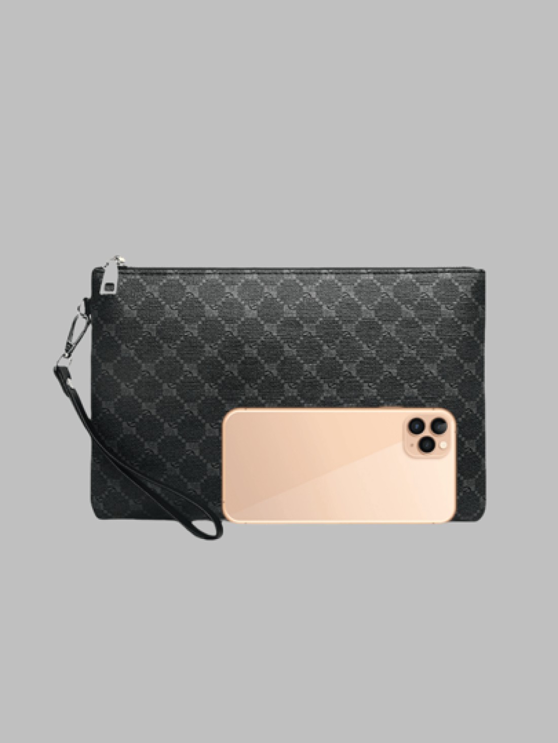 PU Leather Printed Clutch Bag Handheld Bag Wristlet For Men