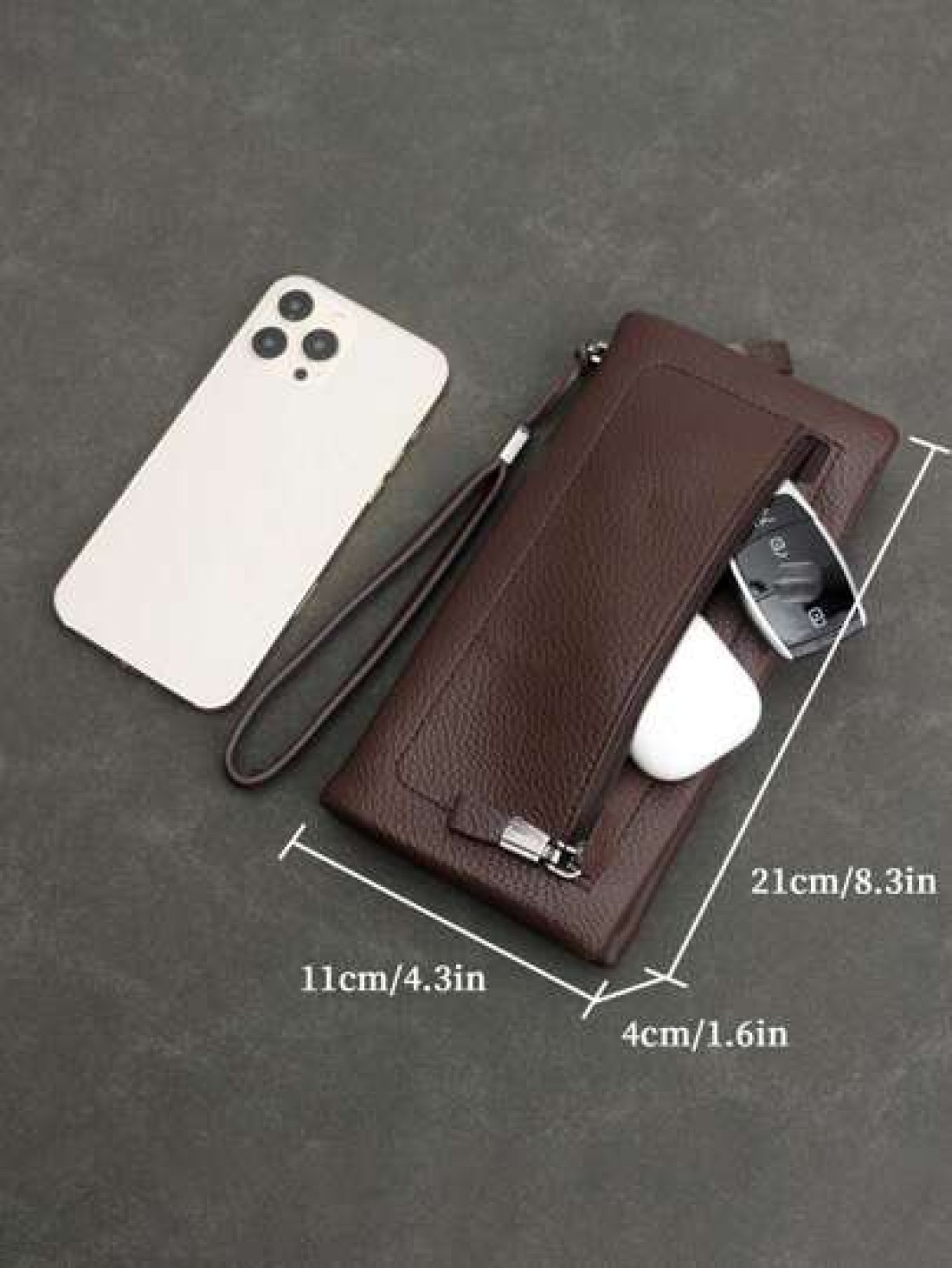 HOVI S Fashionable Minimalist Long Wallet Zipper Wallet Multi Functional Business Portable Multi Card Slots Phone Bag Clutch Purse Young People Coin Purse Card Holder Men Women Wallets Unisex Clutch