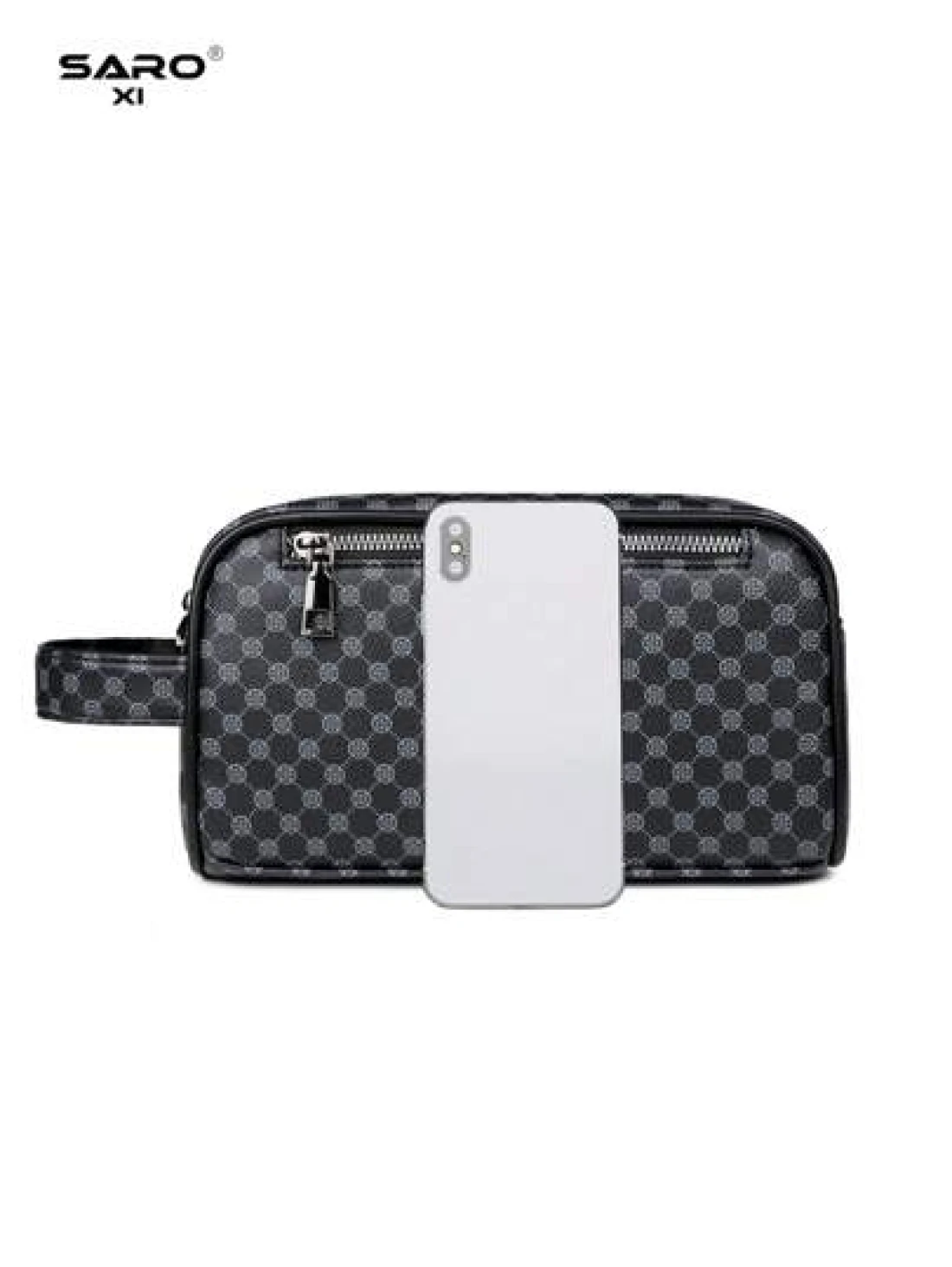 saroxi Men s Large Capacity Fashion Casual Outdoor Travel Hand Wrist Pouch Big Storage Portable High End Simple And Stylish Suitable For Office Gift For Young People Students Men Bag Gifts For Men Chr