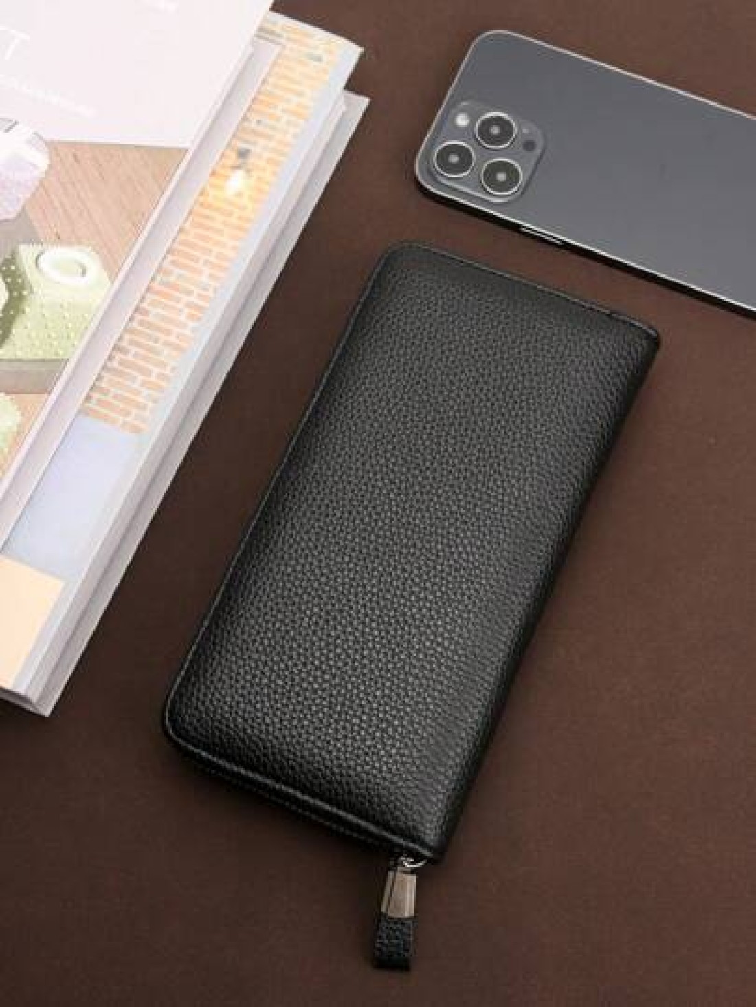 HOVI S Fashionable Minimalist Business Men s Clutch Bag Double Zipper Large Capacity Multi Card Slots Wrist Pouch Suitable As Gift On Holidays And Anniversary Vacation Gifts Travel Christmas Purse Tha