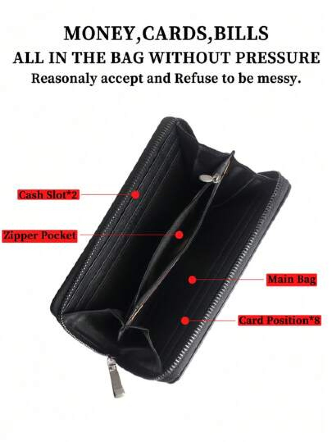 New Oiled Leather Long Zipper Clutch Bag Large Capacity Casual Fashionable Purse Essentials Fashion Men s Bags Business