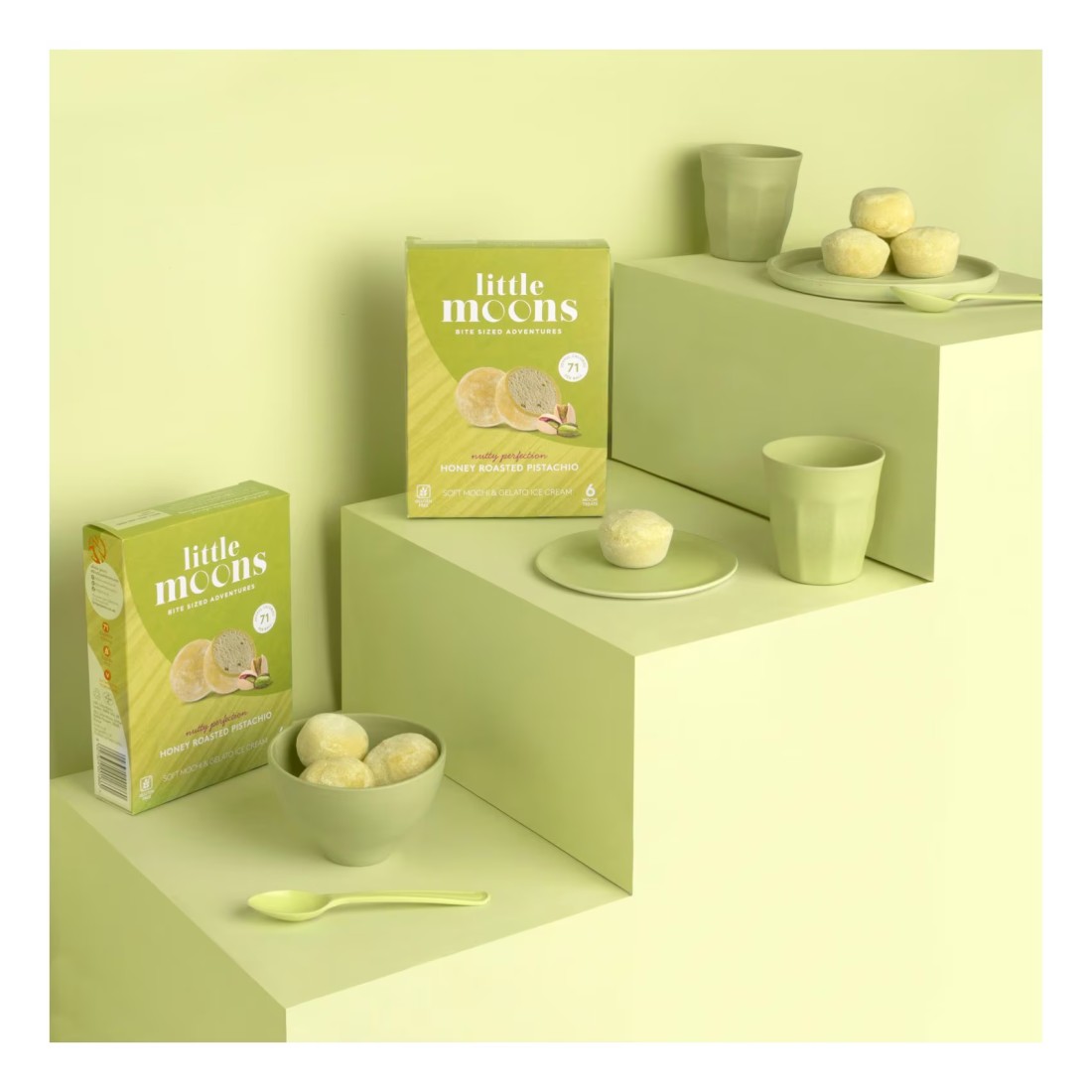 Little Moons Honey Roasted Pistachio Flavoured Mochi Ice Cream, 192g