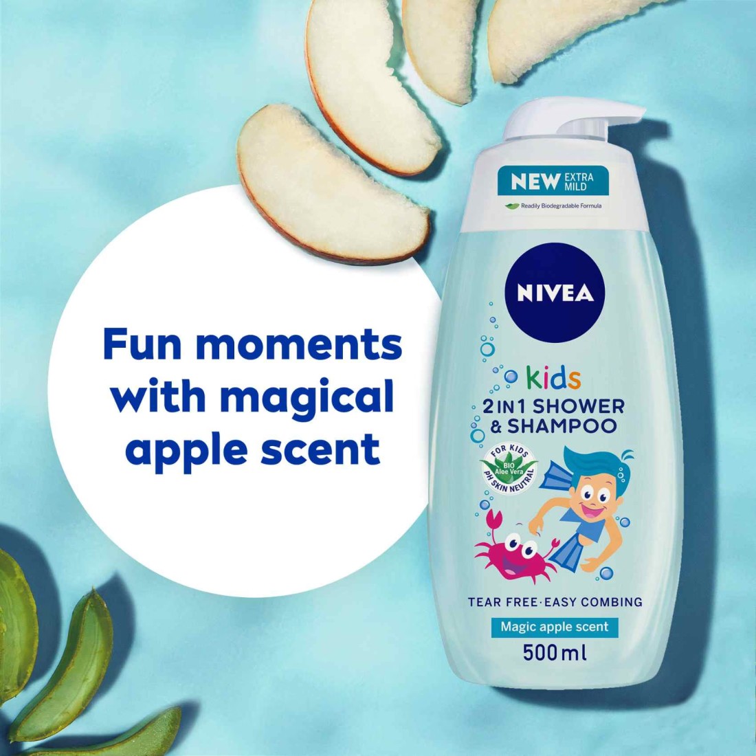 NIVEA 3in1 Kids Shower, Shampoo &amp; Conditioner 500ml