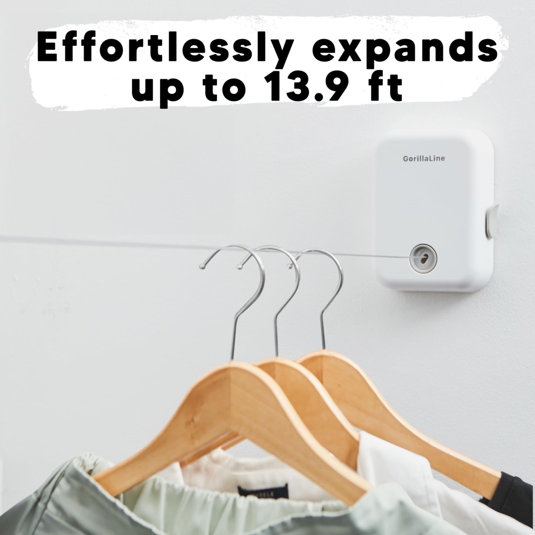 GorillaLine Retractable Clothesline Indoor Outdoor Clothes Line Heavy Duty Clothes Drying Laundry Line Wall Mounted Drying Rack Clothing Line