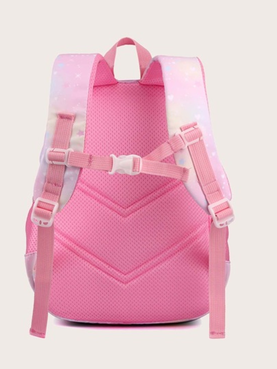 Girls Zipper Classic Backpack Mermaid Pattern Letter Patch Decor