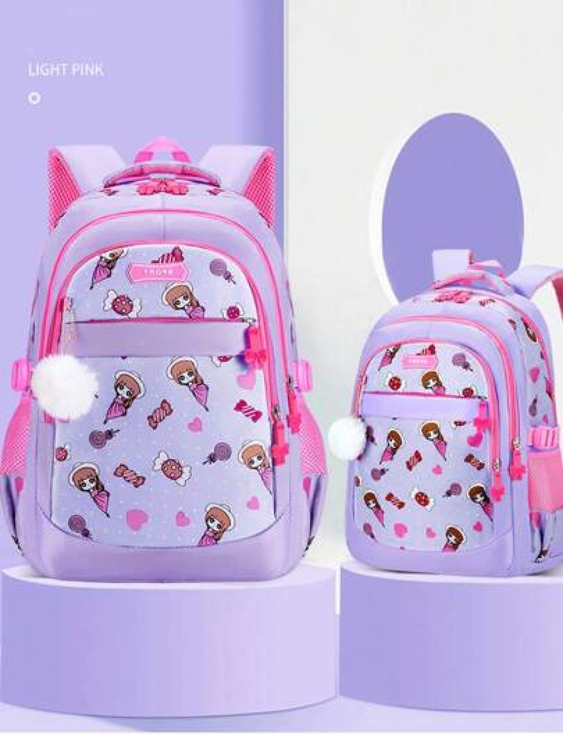 Cute Lightweight Anti Tumbling Backpack Children s Backpack School Backpack Teen Girls Backpack 15 6 Inch Laptop Backpack With Pom Pom Backpack Travel Backpack Casual Back To School Gift Cute Cartoon