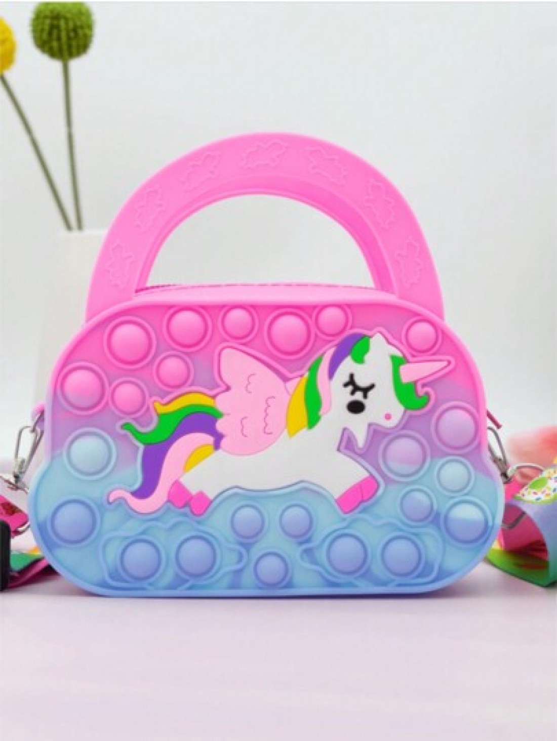 1 Pc Cartoon Unicorn Fashionable Handbag Unicorn Purses Fashion Fidgets Fashion Pop Purse Push Bubbles Fidget Rainbow Unicorn Purse Wallet Ladies Bag