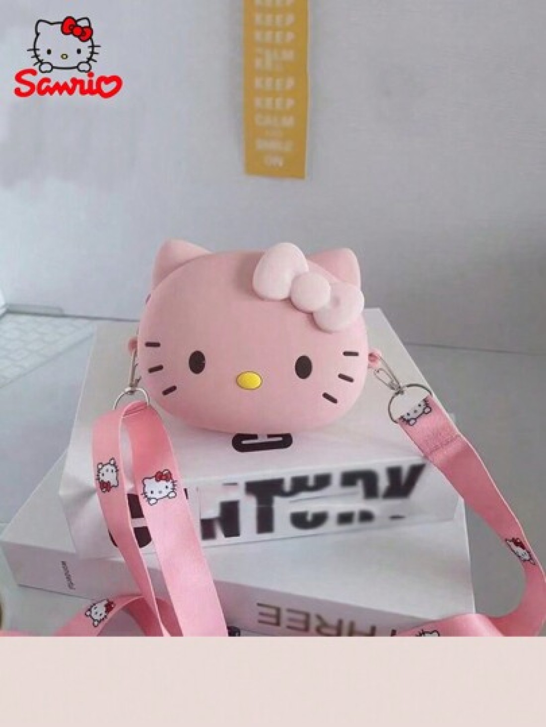 Sanrio حقيبة عبر الجسم بنمط كارتوني كيتي مرحبا قابلة للاستخدام كحقيبة كتف هدية للفتاة