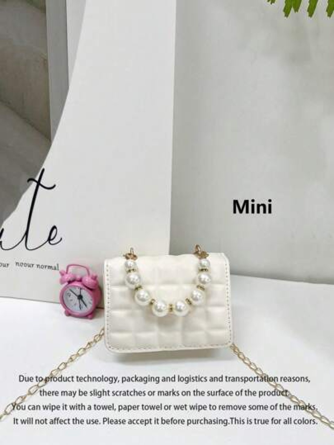 Cute And Fashionable Pearl Texture Handbag Coin Purse Crossbody Bag Outing Handbag Small Square Bag