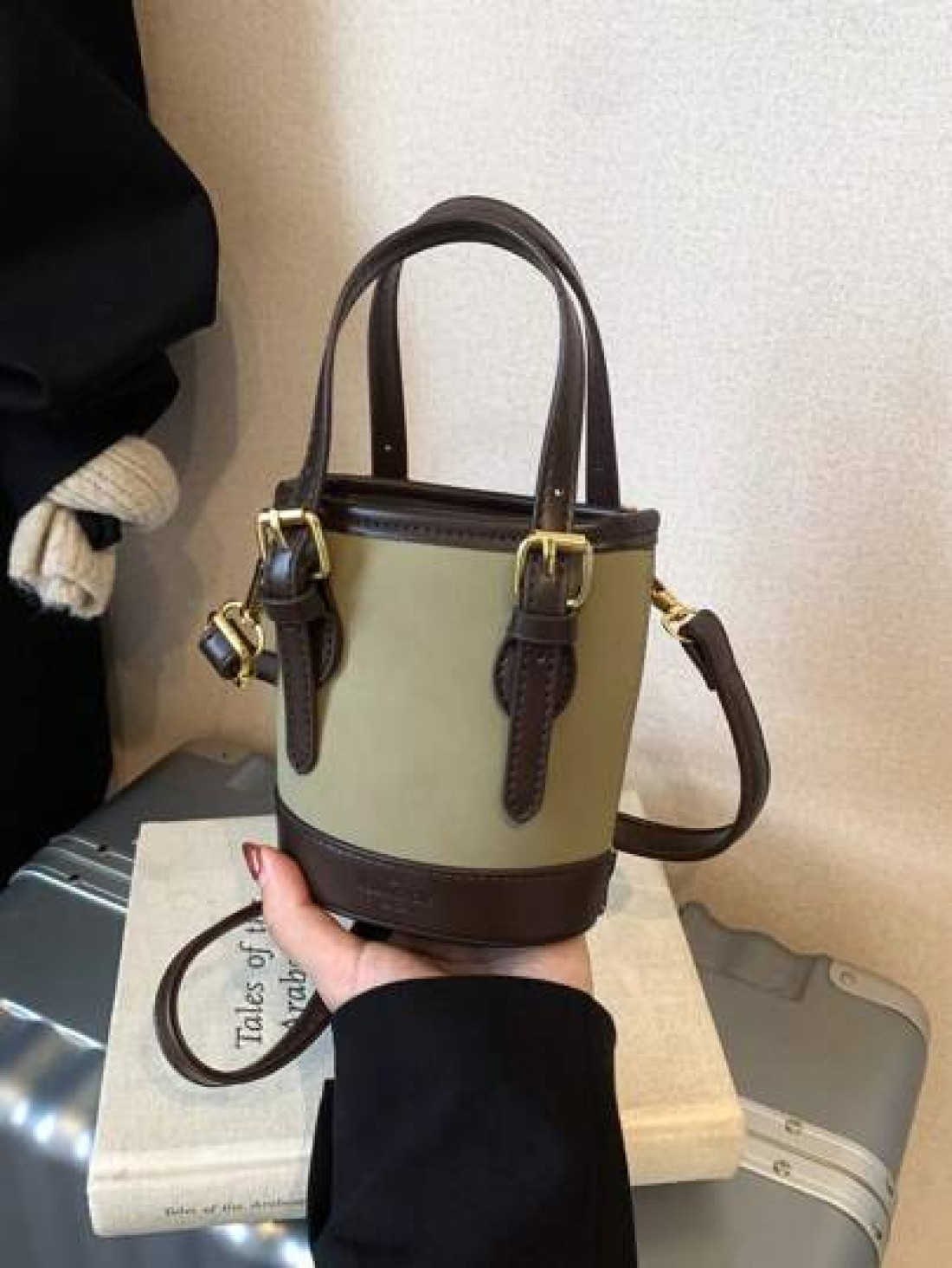 Mini Dual Strap Bucket Bag Crossbody Bag Handbag Mini Makeup Bucket Storage Bag Super Mini Bag Mainly Used For Hanging Decorations Relatively Small Capacity