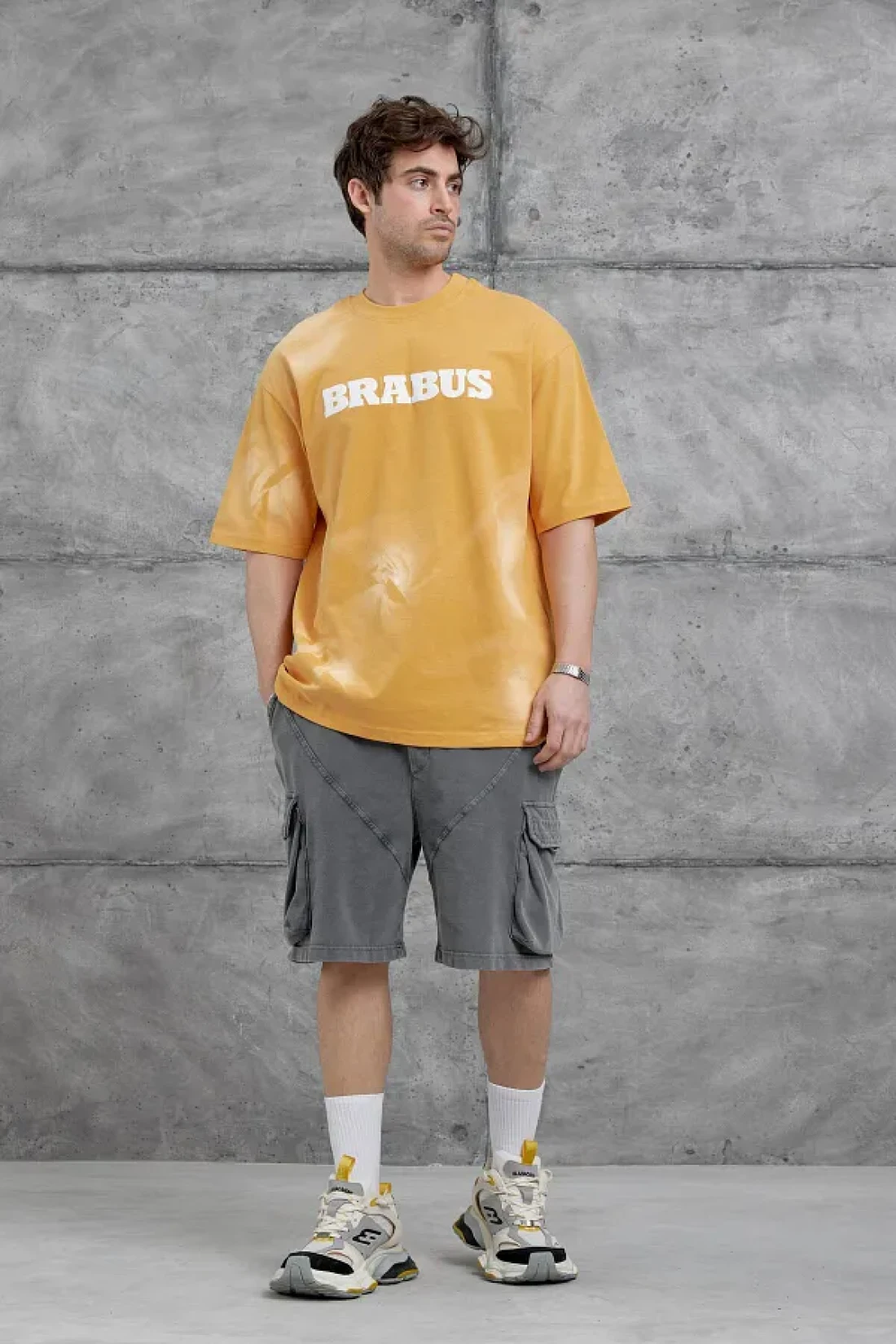 NOMARC Mustard Brabus Written Oversize Tshirt