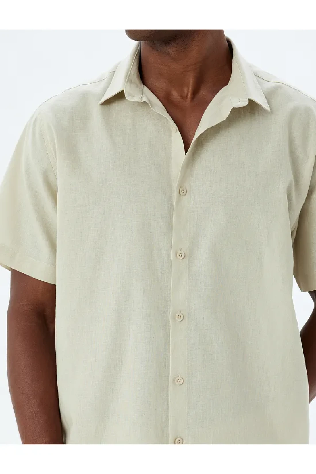Koton Basic Short Sleeve Linen Blended Shirt