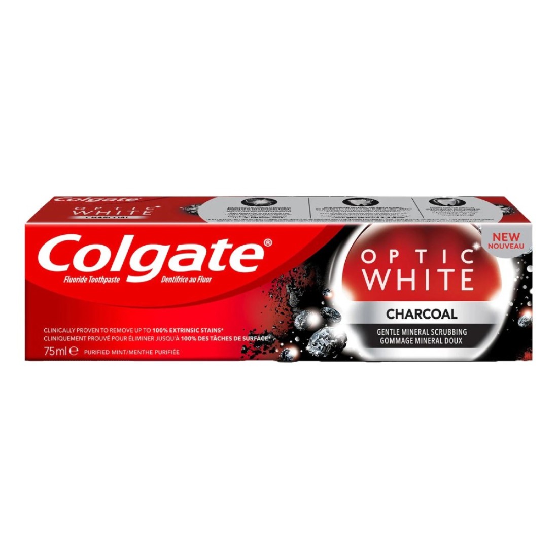 Colgate Optic White Charcoal Whitening Toothpaste 75ml