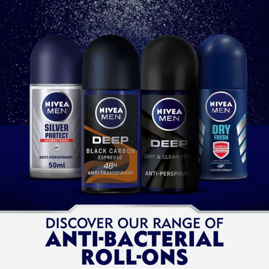 NIVEA MEN Antiperspirant Roll-on for Men Silver Protect Antibacterial Protection 50ml