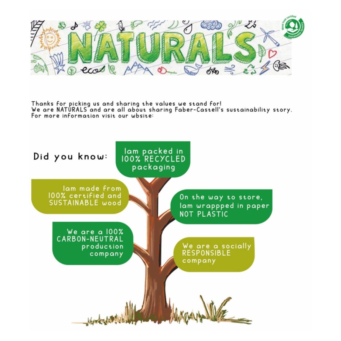 Faber-Castell Naturals Colour Pencils Multicolour 12 PCS