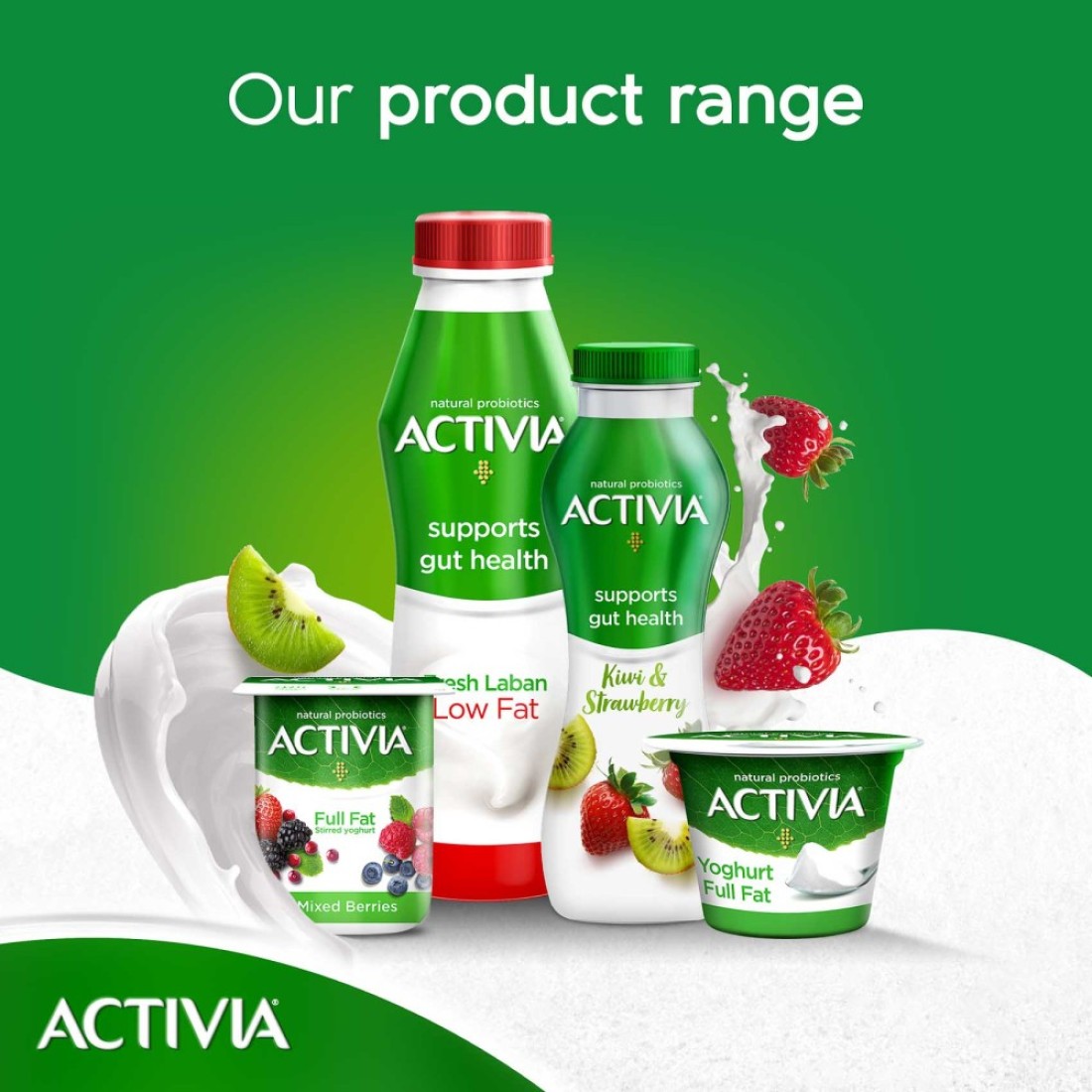 Activia Yoghurt Go Drinkable Yogurt Snack Kiwi-Strawberry 280ml