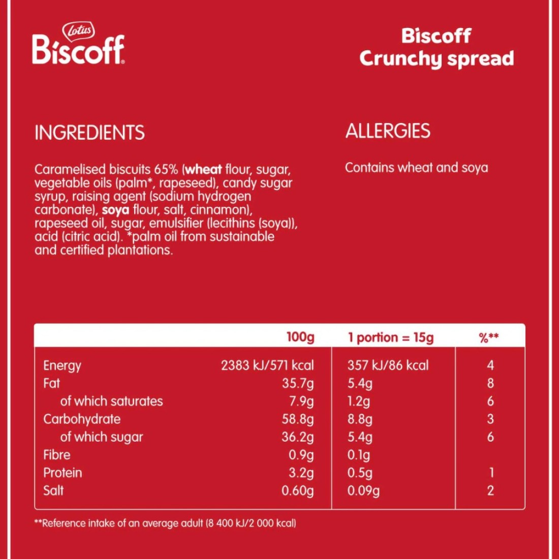 Lotus Biscoff Crunchy Biscuit Spread, 380g