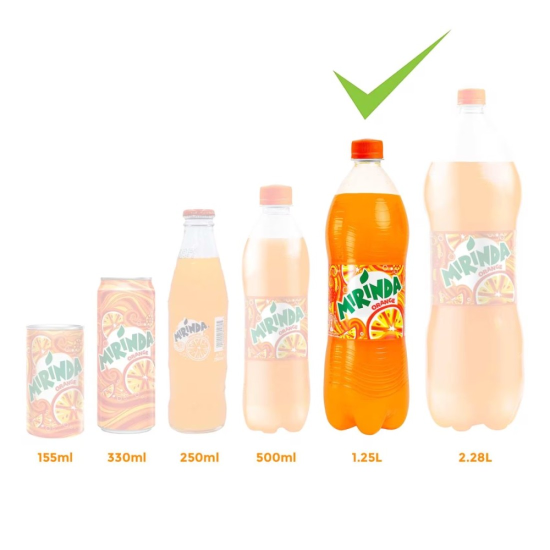 Mirinda Orange Carbonated Soft Drink Plastic Bottle 1.25L