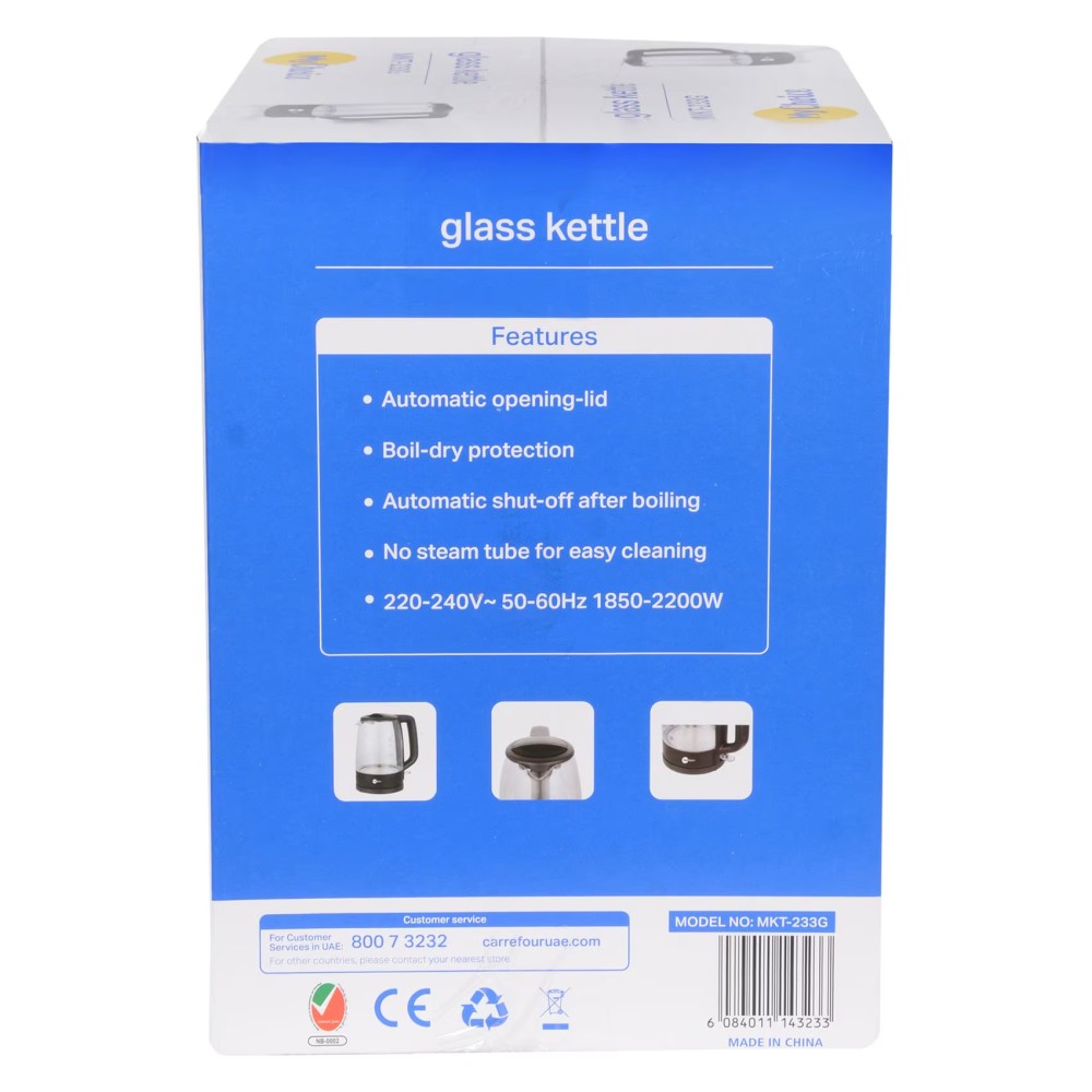 MyChoice Glass Electric Kettle MKT-233G Black 1.7L