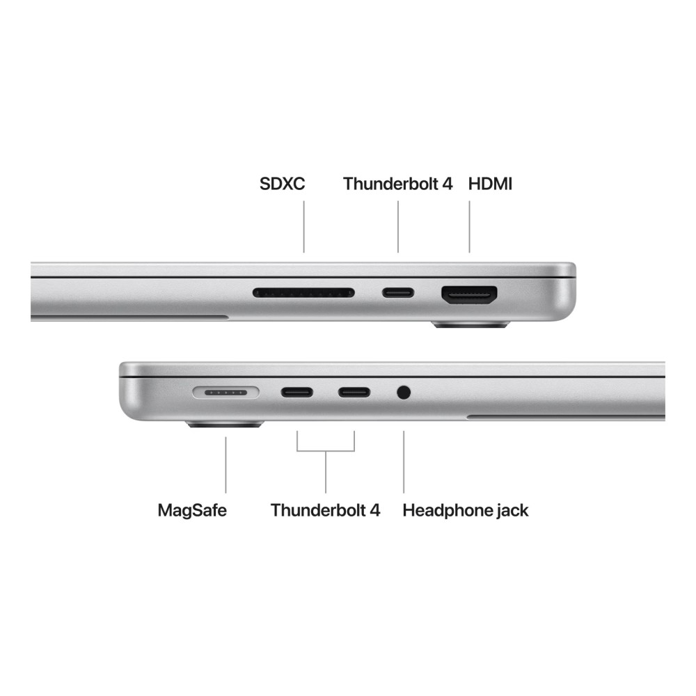 Apple MacBook Pro 14 Inch, 8GB RAM, 512GB SSD, Silver (Apple M3 Chip, 8-Core CPU And 10-Core GPU, English/Arabic Keyboard, MR7J3AB/A)