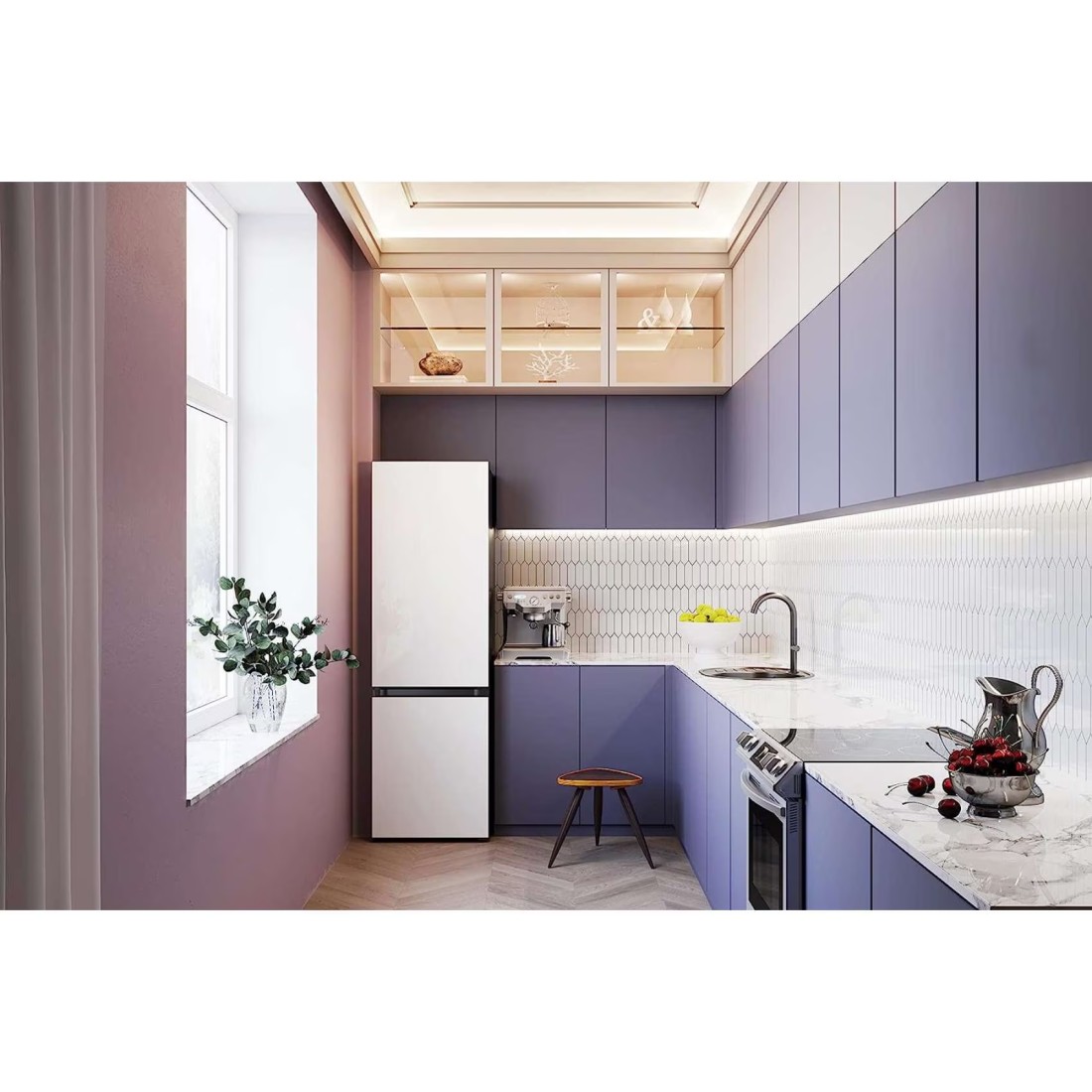 Samsung 328L Bespoke Bottom Mount Refrigerator with Customizable Colors Panels RB33T3662AP