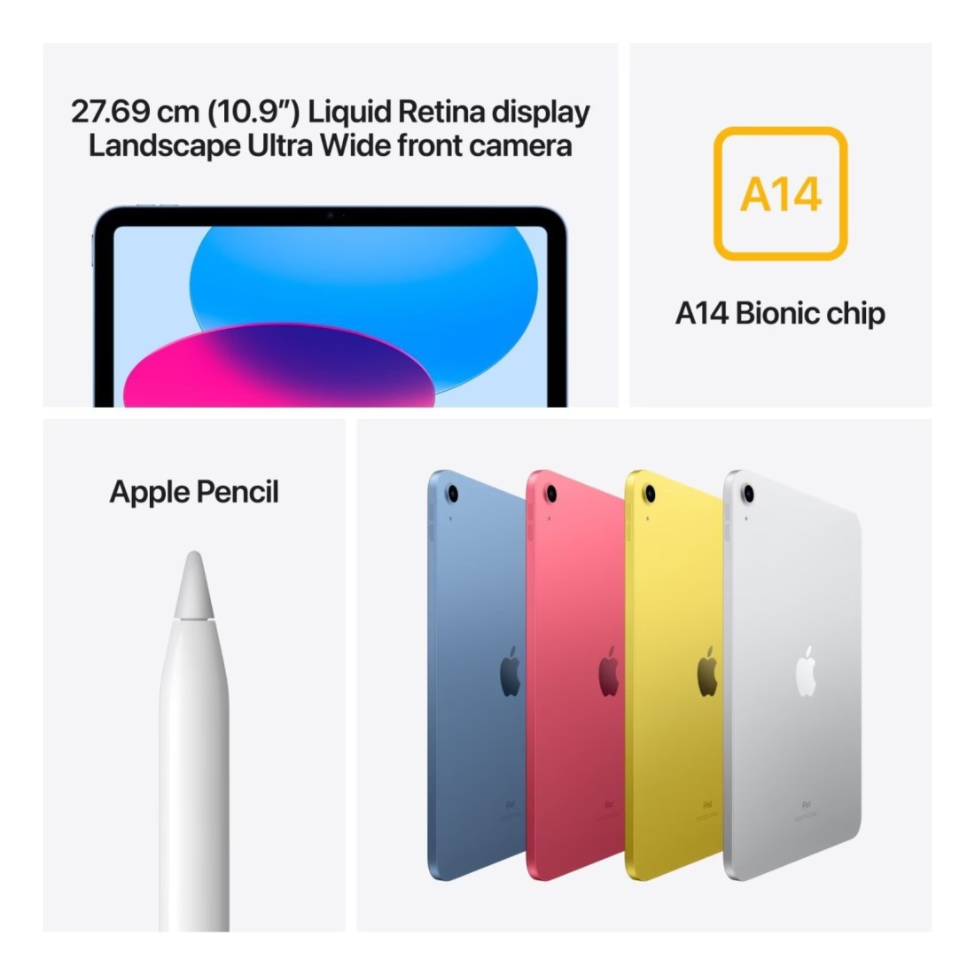 Apple iPad 10th Generation Tablet, 256GB, Pink, 10.9-Inch, 12 MP Camera, Multi‑Touch Window Display, Wi-Fi (UAE Version)
