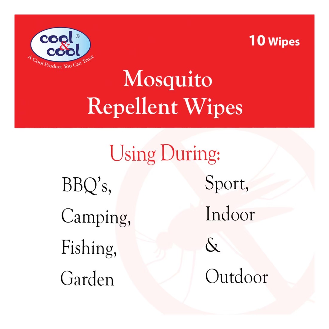Cool & Cool Mosquito Repellent Wipes 10 Wipes Pack of 2
