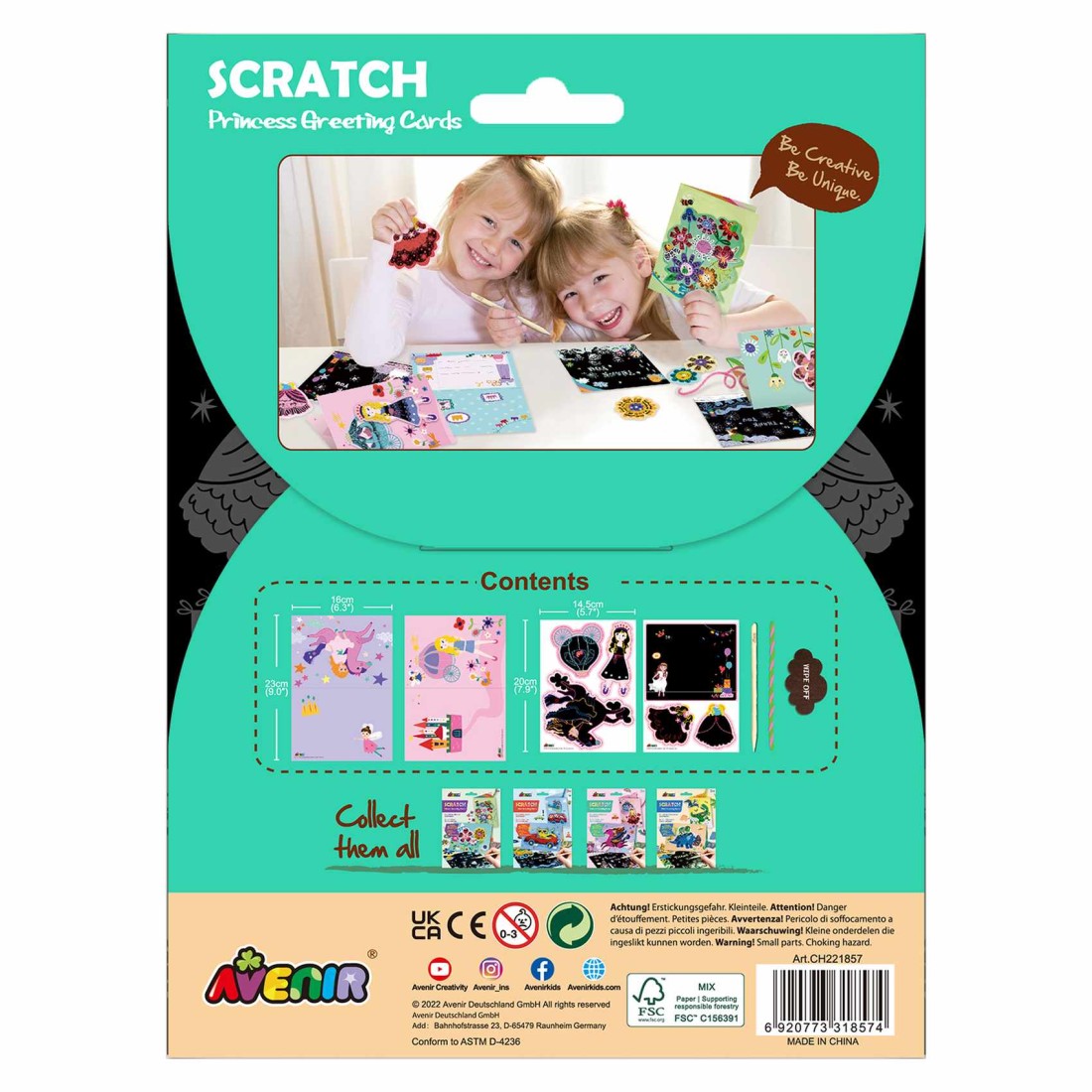 Avenir Scratch Greeting Cards AVCH2218(55-58) Assorted