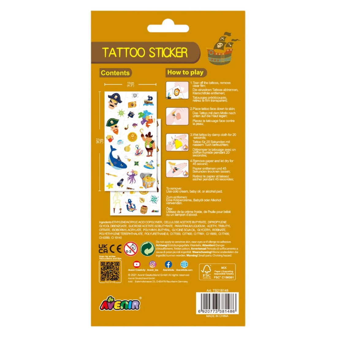 Avenir Tattoo Sticker AVTS2181(45-52) Assorted