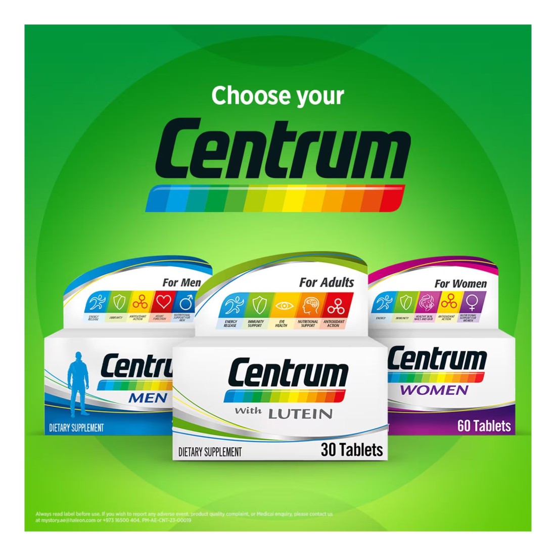 Centrum with Lutein Multivitamin Dietary Supplement 30 Tablets