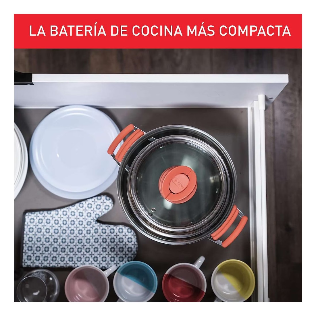 Tefal Optispace Stainless Steel Cooking Set 6 PCS