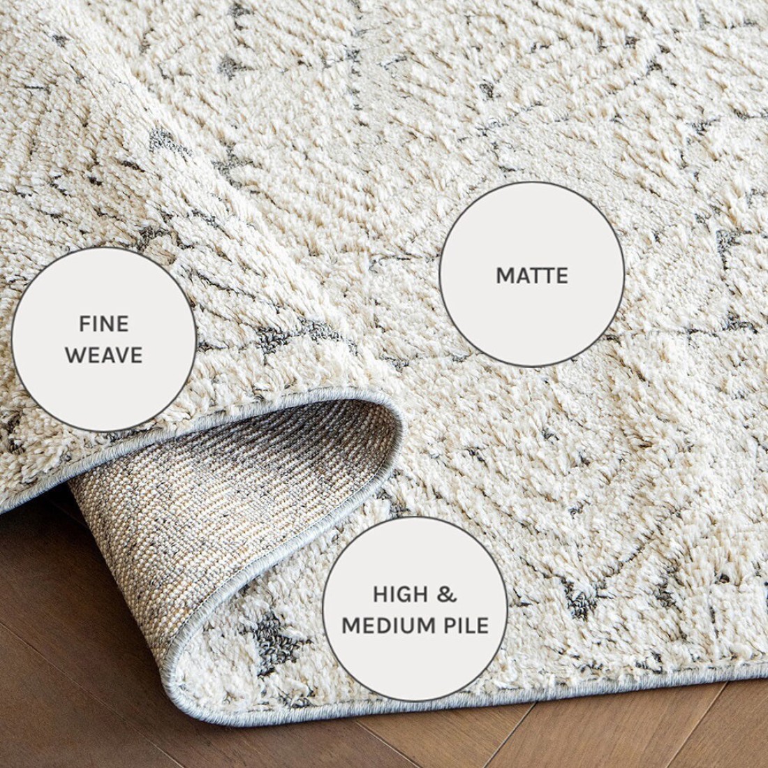 Conrad Sandy 150 x 80 cm Carpet Knot Home Designer Rug for Bedroom Living Dining Room Office Soft Non-slip Area Textile Decor