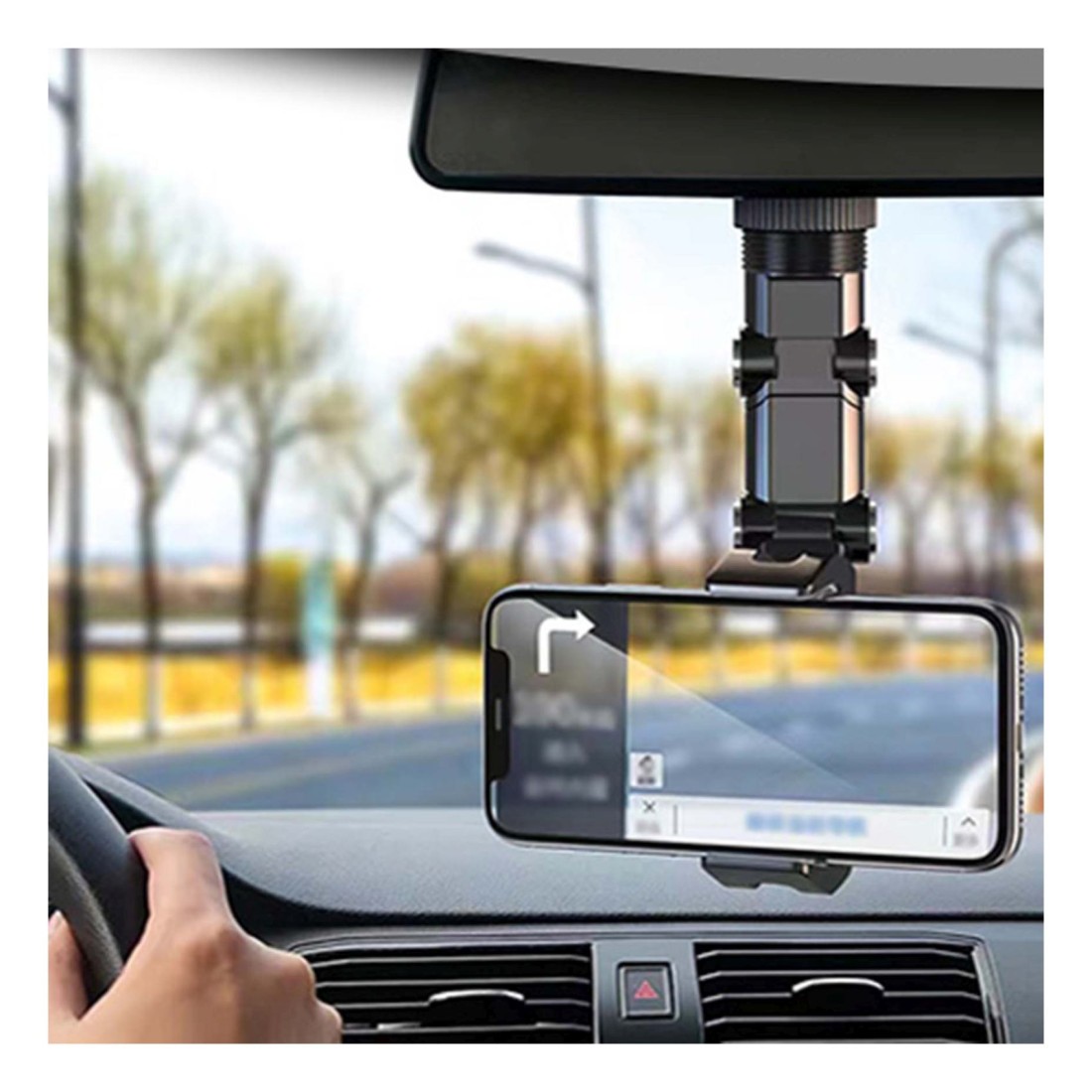 Autocare Adjustable View Mirror Universal Clip Cellphone Holder CPH-V207