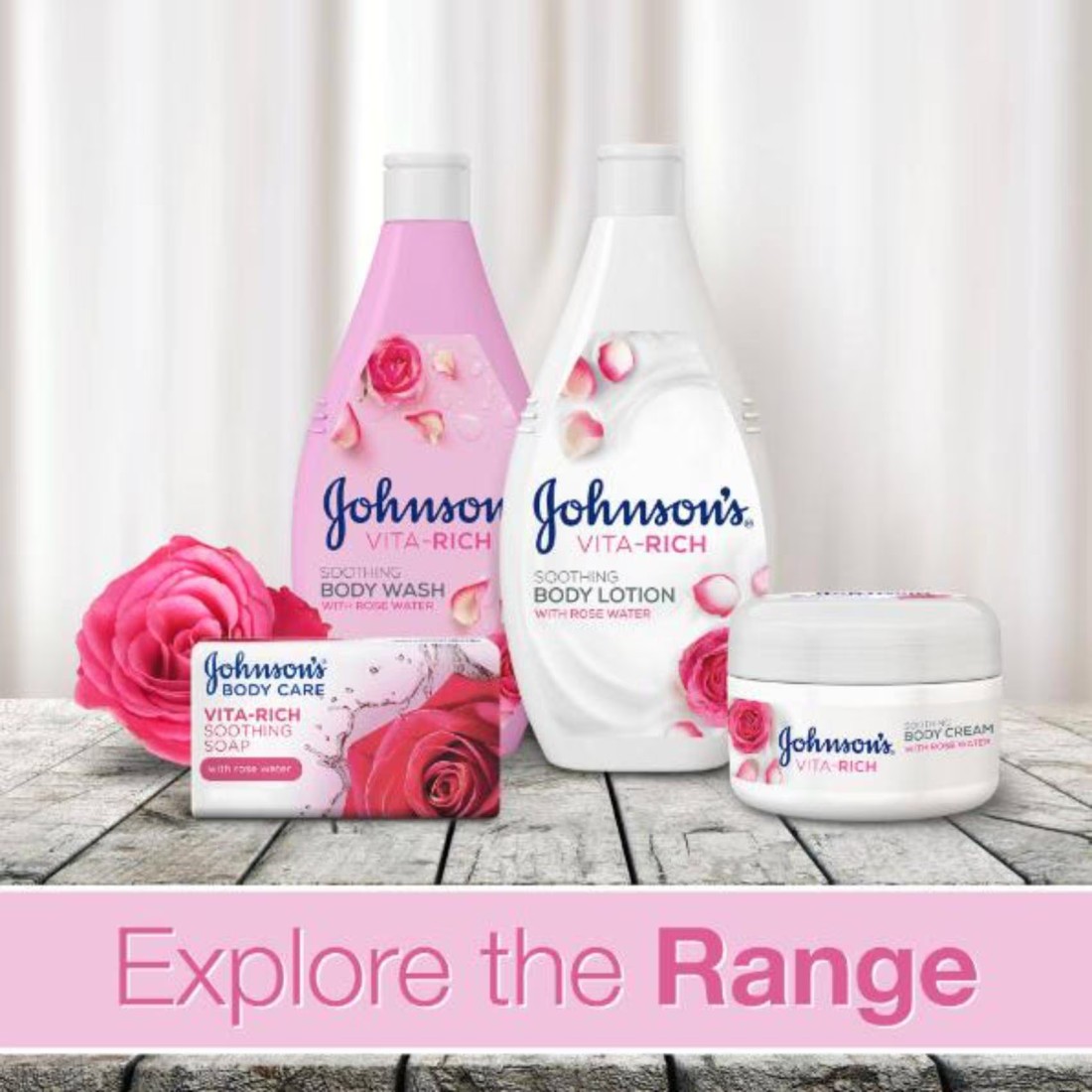 Johnson&#39;s Vita-Rich Soothing Body Lotion with Rose Water 400ml