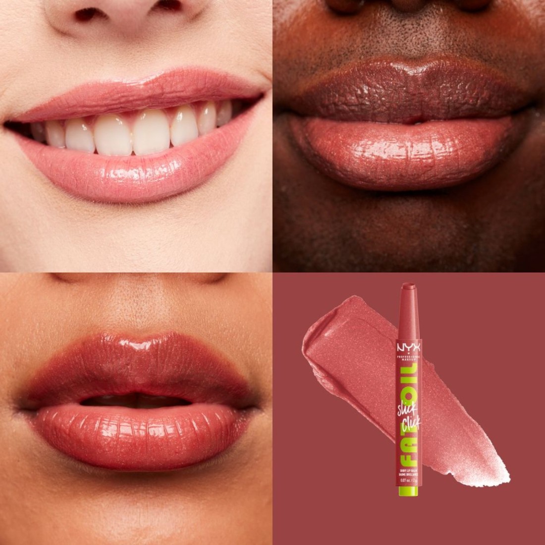 NYX Fat Oil Slick Click Tinted Lip Balm Set - 2 Pieces + Lip Liner