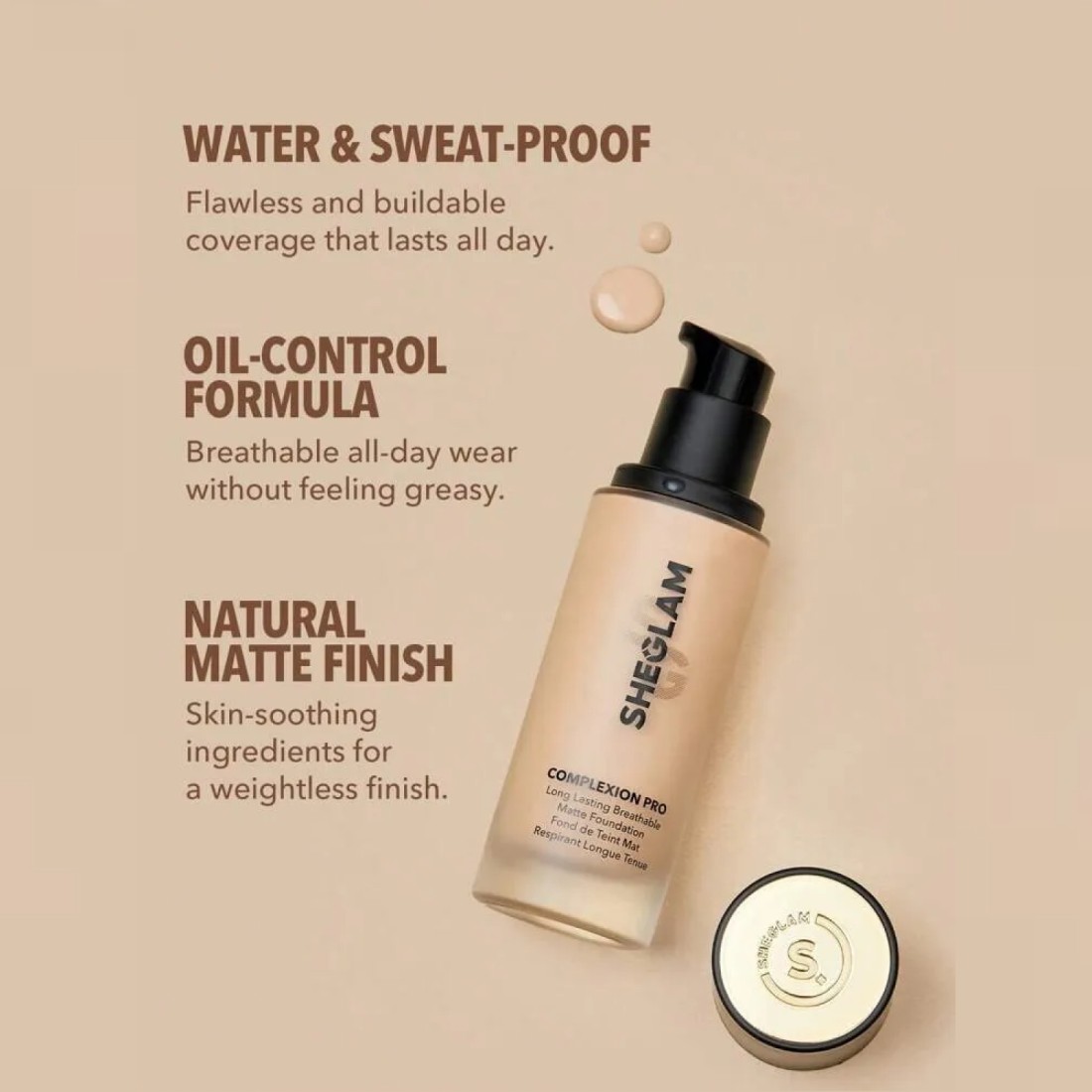 SHEGLAM Complexion Pro Long Lasting Breathable Matte Foundation