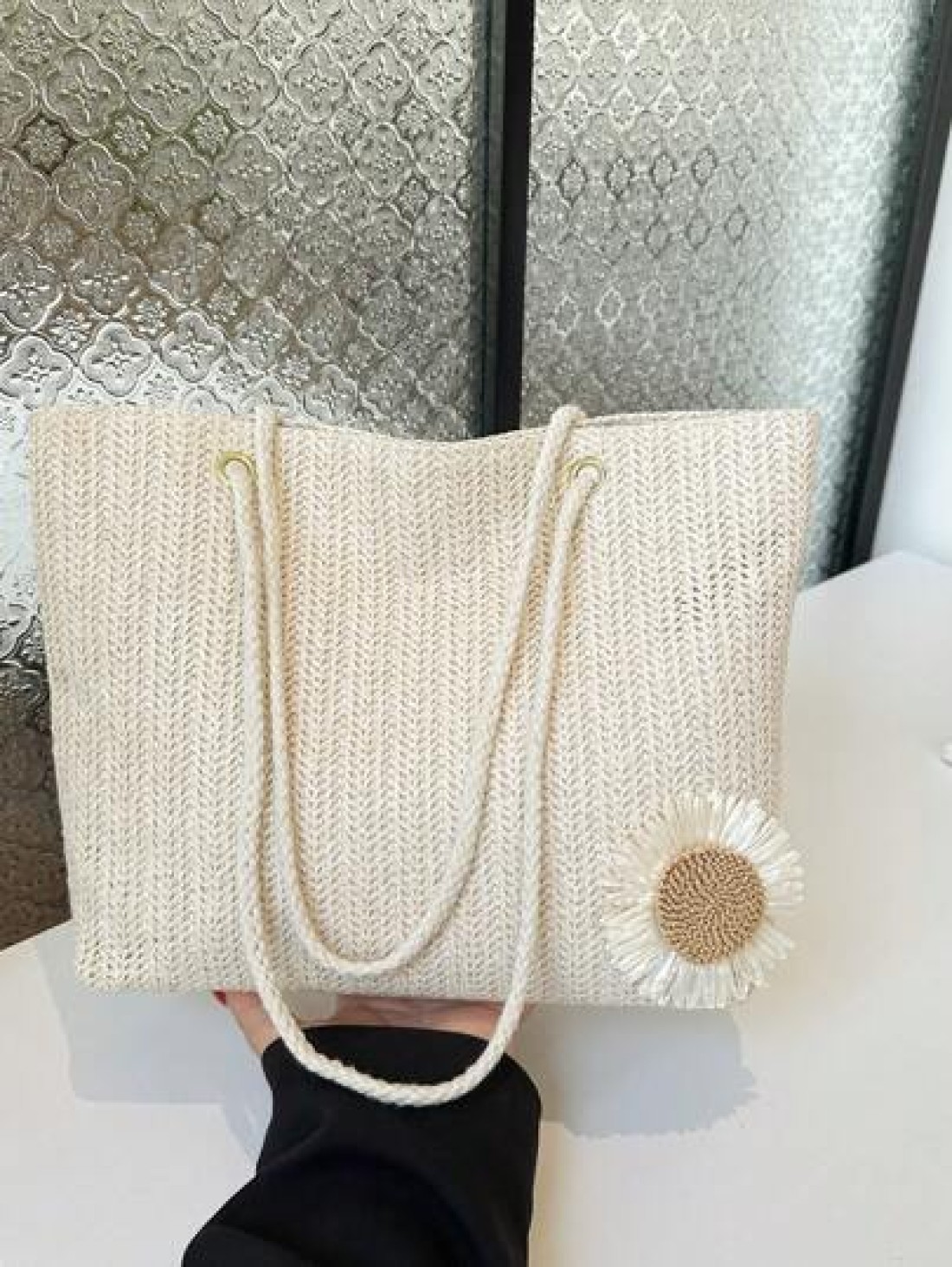Small Floral Print Beach Style Scarf Decoration For Shoulder Bag
