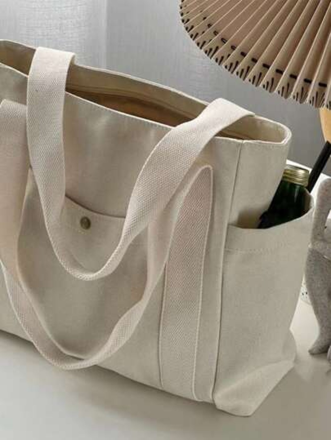 1pc Ins Style Canvas Tote Bag With Large Capacity For Students Work Commute And Outdoor Activities Shoulder And Hand Carry Bag Large School Tote Bag Multiple Compartments Perfect For Beach School Work