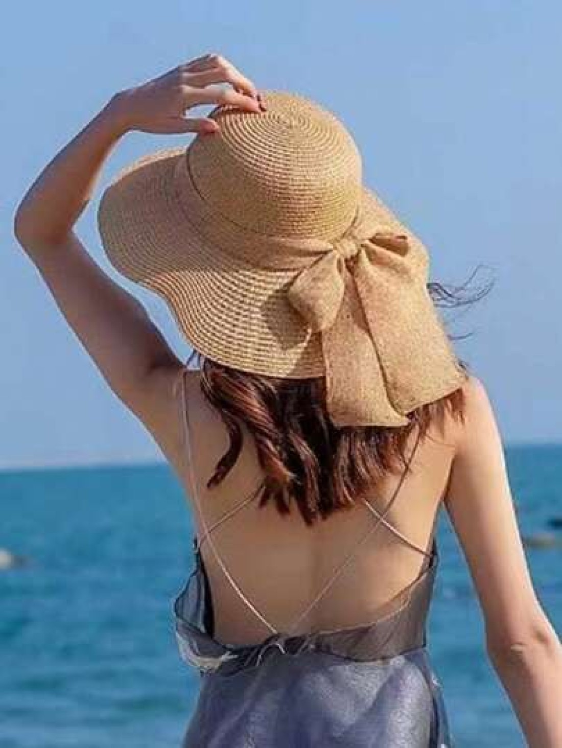 Beach Letter Theme Yellow Flax Brown Handbag Plus A Small Bag With A Hand Rope And A Bow Hat Bridesmaid Personalized Wedding Gift Bag Travel Storage Bag Cosmetic Storage Bag Coin Purse Direct Storage