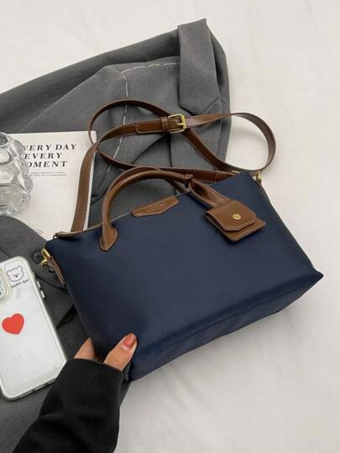 Women s Handbag Large Capacity Dumpling Shaped Tote Bag Fashionable Shoulder Bag In Blue
