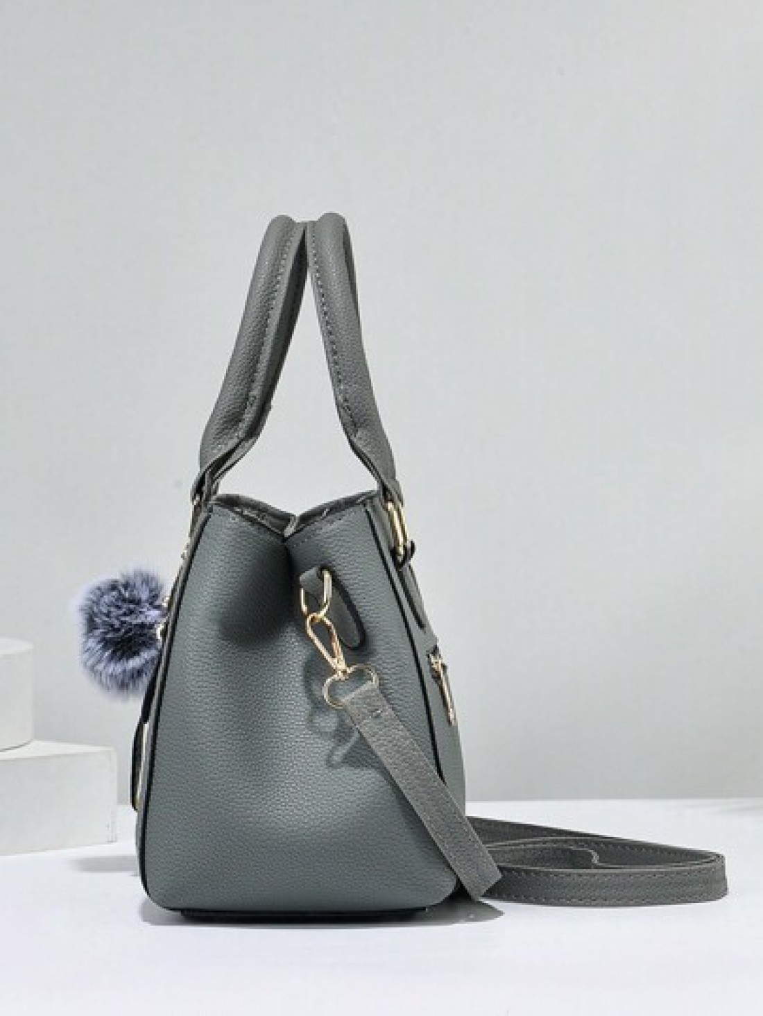 New Shoulder Handbag With Fur Ball Pendant Casual Style Mother s Day Gift For Mom Must Have For Mom Perfect For Office College Work Business Commuting Outdoor Travel Outing Best Mothers Day Gifts Ever