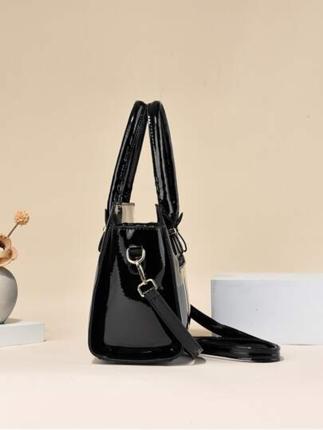 PLANEE 2pcs Fashionable Letter Patch Decorated Handbag With Coin Purse Business Casual Woman Bag Pefect For Office Business And Work Eye Catching Work Bags For Women Best Mothers Day Gifts Ever