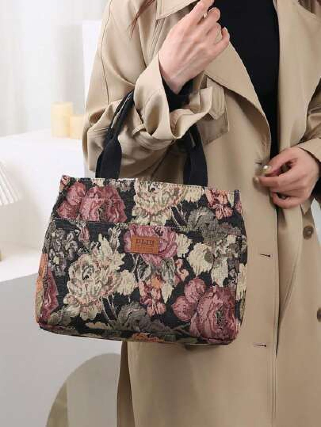 New Arrival Thickened Knitted Jacquard Fabric Handbag Tote Bag Work Shopping Carryall Mother s Outdoor Organizer Cloth Bag Women Handbag